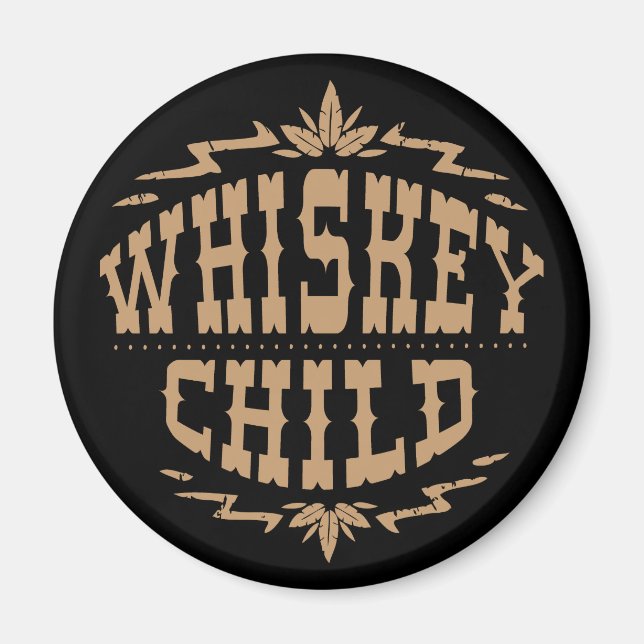 WHISKEY CHILD - Schwarzes Magnet mit Herbsternte L (Vorne)