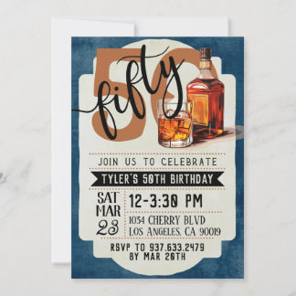 Whiskey & Cigars 50. Geburtstag Einladung