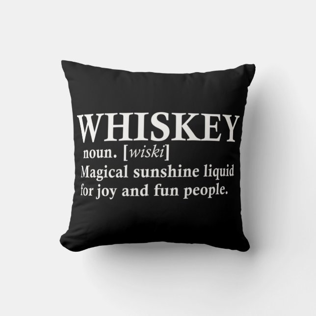 Whiskey-Definition lustige Trinkquoten Kissen (Vorderseite)