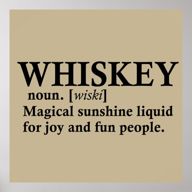 Whiskey Definition Whisky lustige Zitate Poster (Vorne)