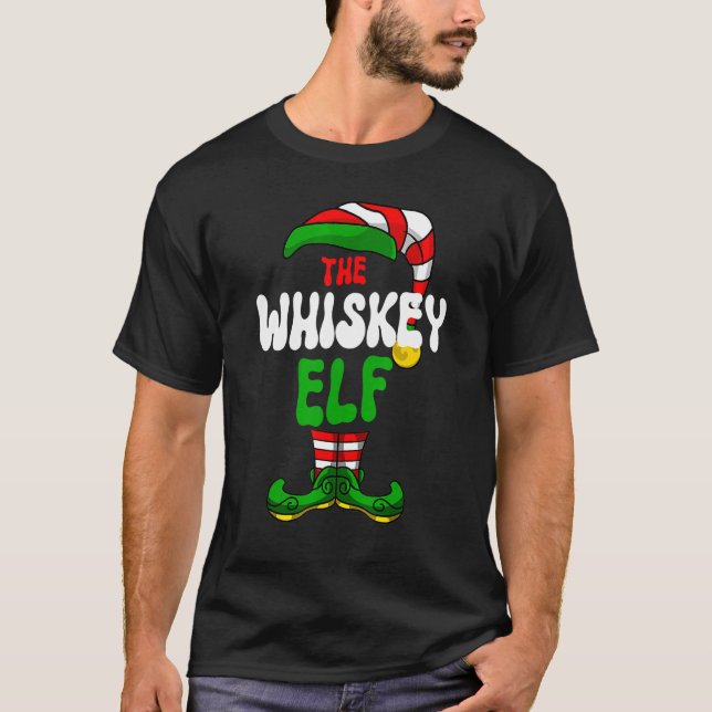 Whiskey Elf Pajama Matching Group Weihnachtsfeiert T-Shirt (Vorderseite)