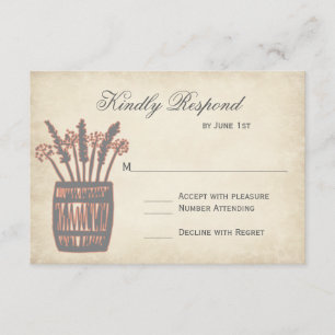 Whiskey-Fass aus Weizen Rustikale Hochzeits-RSVP-K RSVP Karte
