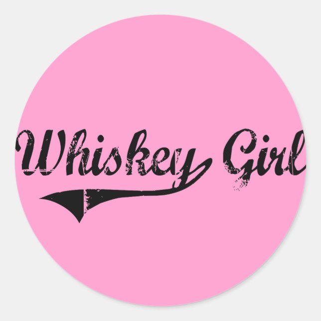 Whiskey Girl Runder Aufkleber (Vorderseite)