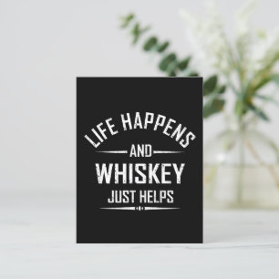 Whiskey hilft lustige Zitate Alkohol trinken Sprüc Postkarte