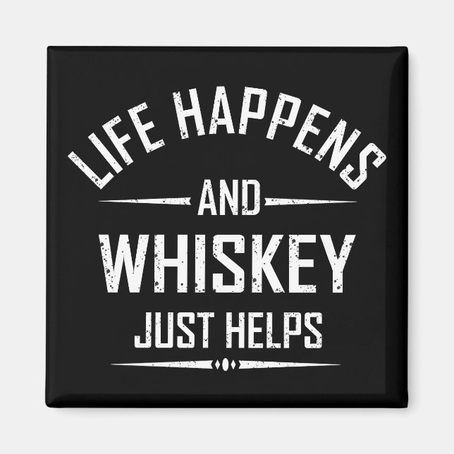 Whiskey hilft lustigen Zitaten Alkohol trinken Red Magnet (Vorne)