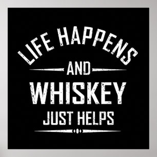 Whiskey hilft lustigen Zitaten Alkohol trinken Red Poster