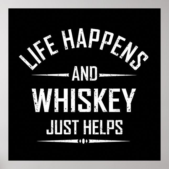Whiskey hilft lustigen Zitaten Alkohol trinken Red Poster (Vorne)