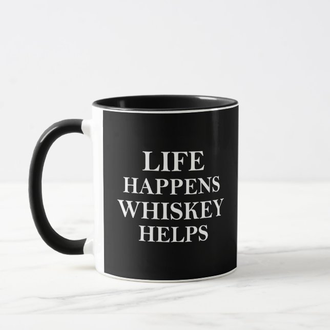 Whiskey hilft witzige Redewendungen Tasse (Links)