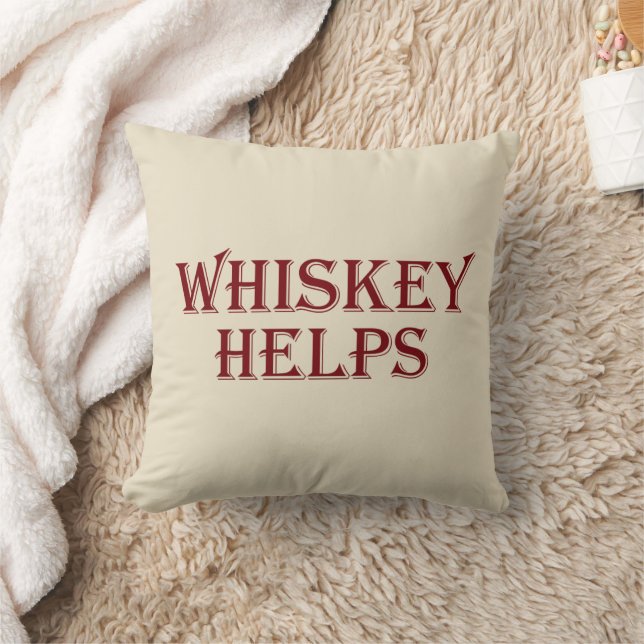 Whiskey hilft witzige Redewendungen Whisky Zitate Kissen (Decke)