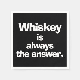 Whiskey ist immer die Antwort Schwarz Serviette
