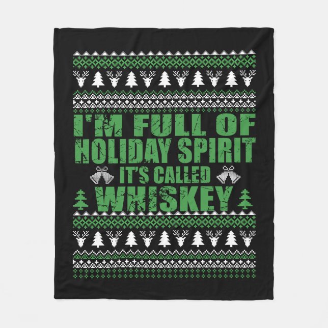 Whiskey ist mein lustiger, hässlicher Weihnachtspu Fleecedecke (Vorderseite)