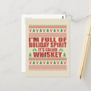 Whiskey ist mein lustiger, hässlicher Weihnachtspu Postkarte