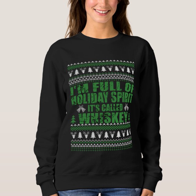Whiskey ist mein lustiger, hässlicher Weihnachtspu Sweatshirt (Vorderseite)