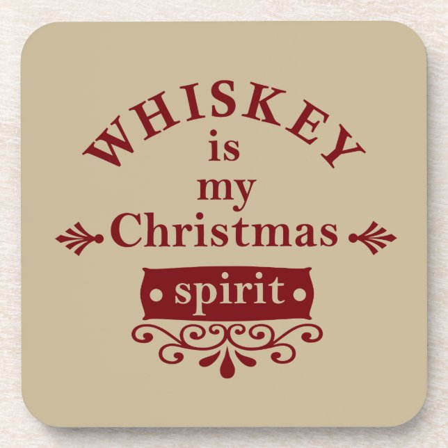 Whiskey ist mein Weihnachtsgeist Getränkeuntersetzer (Vorderseite)