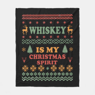 Whiskey ist mein Weihnachtsgeist lustig hässlicher Fleecedecke