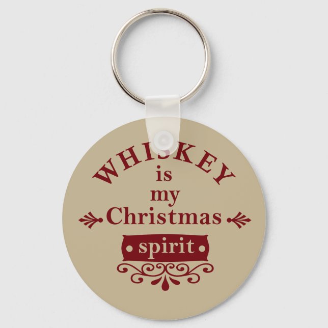 Whiskey ist mein Weihnachtsgeist Schlüsselanhänger (Vorderseite)