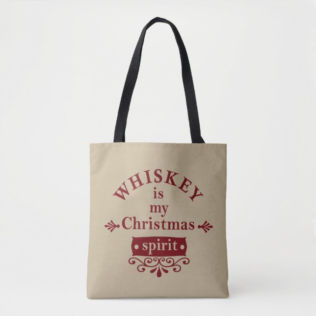 Whiskey ist mein Weihnachtsgeist Tasche (Vorderseite)