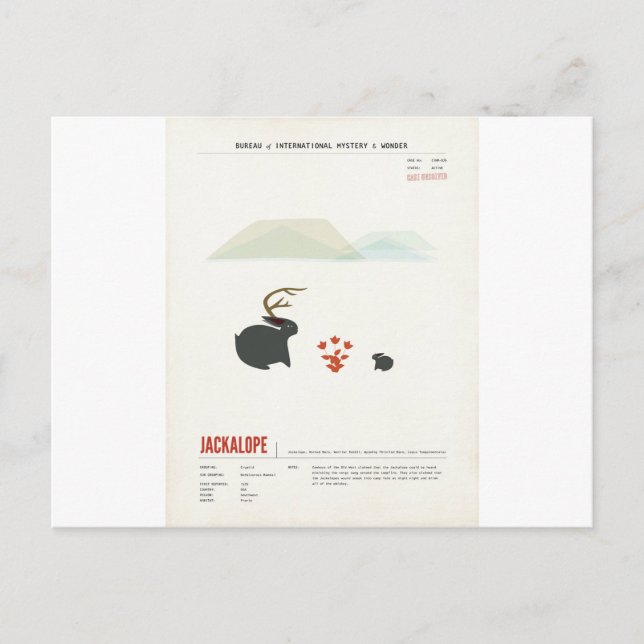 Whiskey Jackalope Postkarte (Vorderseite)