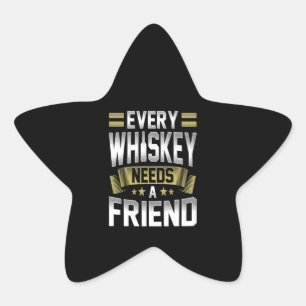 Whiskey Lover   Jeder Whiskey braucht einen Freund Stern-Aufkleber