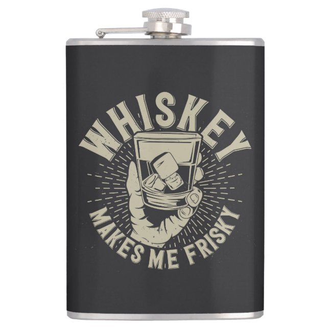 Whiskey macht mich Frisky Flachmann (Vorderseite)