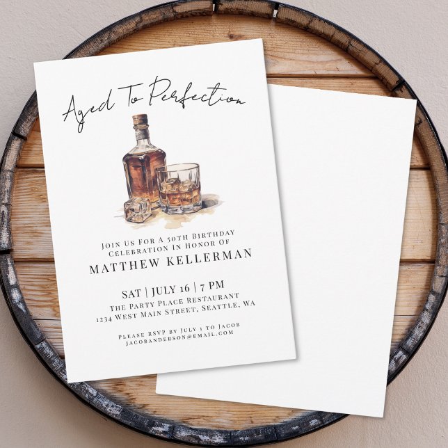 Whiskey-Männer-Geburtstagsfeier Einladung (Whiskey Men's Birthday Party Invitation)