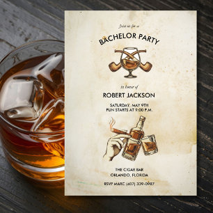Whiskey-Nacht Bräutigam Junggesellenabschied Einla Einladung