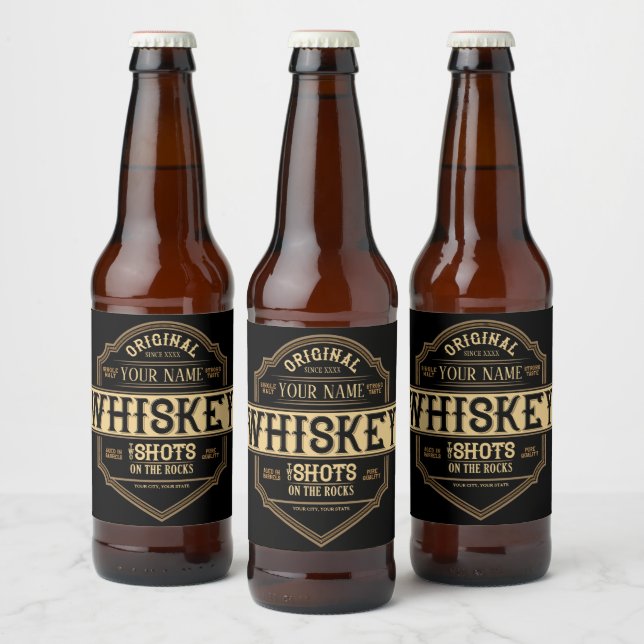 Whiskey personnalisé sur le Rocks Liquor Étiquette (Bouteilles)