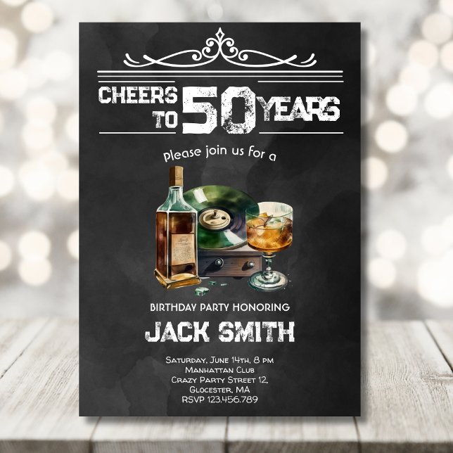 Whiskey pour les adultes anniversaire invitation (Créateur téléchargé)