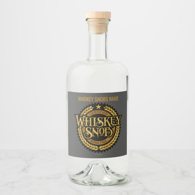 Whiskey Snob Alkoholflaschenetikett (Vorderseite)