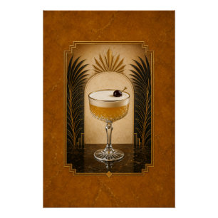 Whiskey Sour Art Deco Poster Bar Kunst
