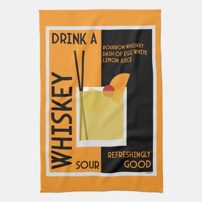 Whiskey Sour Cocktail Napkin Geschirrtuch (Vertikal)
