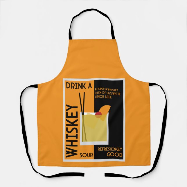 Whiskey Sour Cocktail Napkin Schürze (Vorderseite)