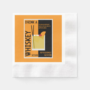 Whiskey Sour Cocktail Napkin Serviette