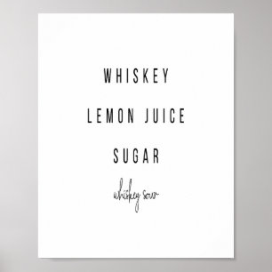 Whiskey Sour Cocktail Rezept Poster