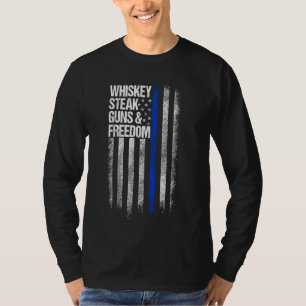 Whiskey Steak Guns & Freedom Patriotic Vater Opa T-Shirt