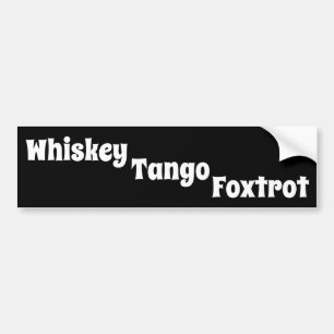 Whiskey Tango Foxtrot Autoaufkleber