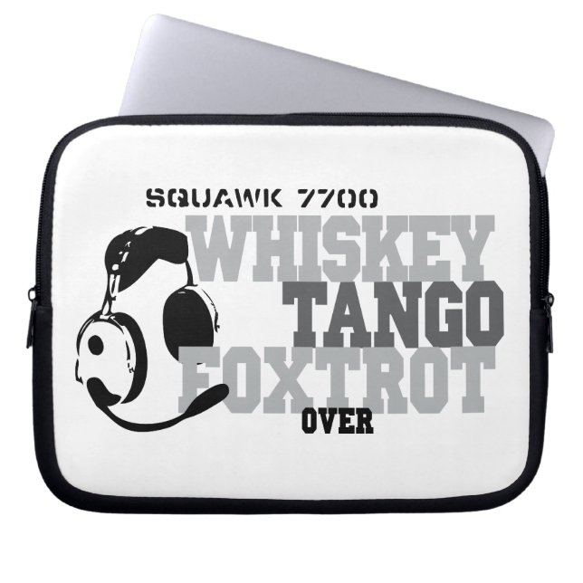 Whiskey Tango Foxtrot - Aviation Spaß Laptopschutzhülle (Vorderseite)