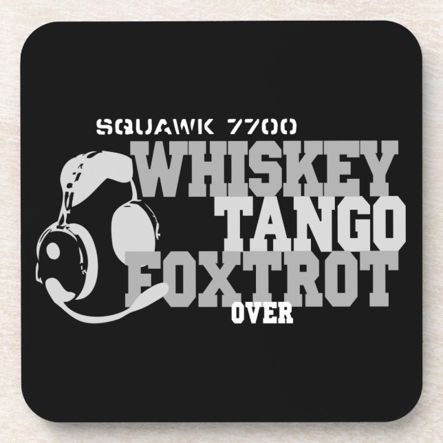 Whiskey Tango Foxtrot - Aviation Spaß Untersetzer (Vorderseite)