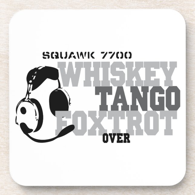 Whiskey Tango Foxtrot - Aviation Spaß Untersetzer (Vorderseite)