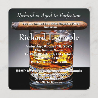 Whiskey und Cigar Geburtstagsparty Einladung