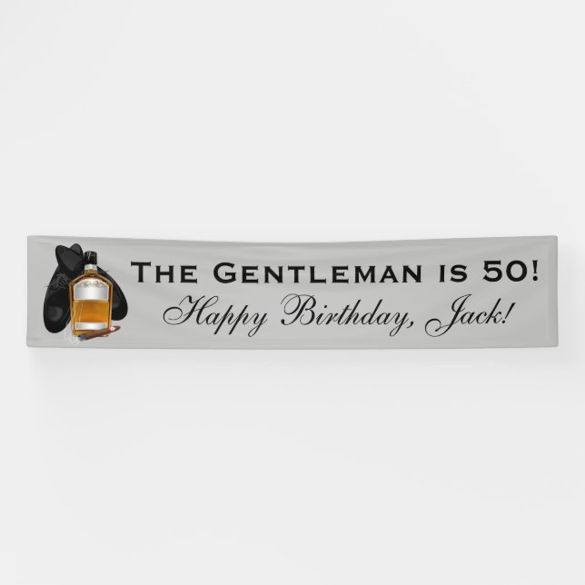Whiskey und Cigar Mans Geburtstagsbanner Banner (Horizontal)