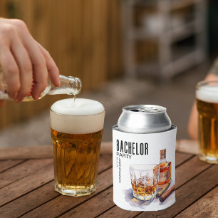 Whiskey und Cigar Moderne Bachelor Party Dosenkühler