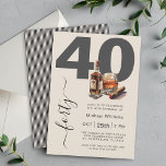 Whiskey und Cigars Masculine 40. Geburtstag Party Einladung<br><div class="desc">Diese maskuline Party Einladung aus dem 40. Jahrhundert, die Ihre Gäste auf ein unvergessliches Party vorbereiten soll, zeichnet sich durch fett gedruckte Schriften mit 40 Jahren und handgeschriebenen Schriften aus, die vierzig nebeneinander aufzeigen. Eine Whisky-Flasche, gegossenes Glas und eine Zigarrengrafik tragen zur festlichen Stimmung des Party bei. Personalisieren Sie die...</div>