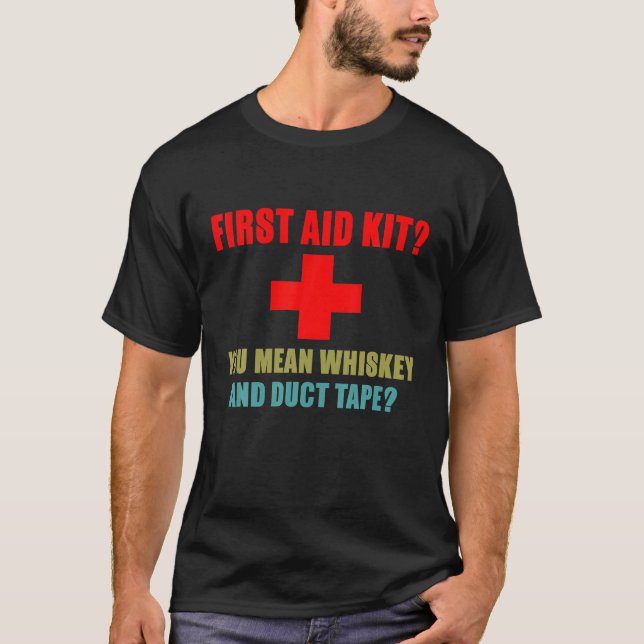 Whiskey und Duct Tape Funny Vater Joke T-Shirt (Vorderseite)