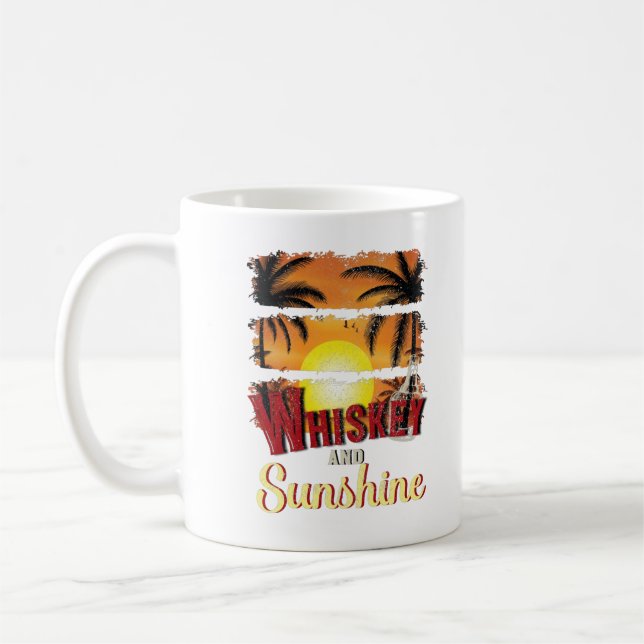 Whiskey und Sonnenschein, orange Sonnenuntergang S Kaffeetasse (Links)