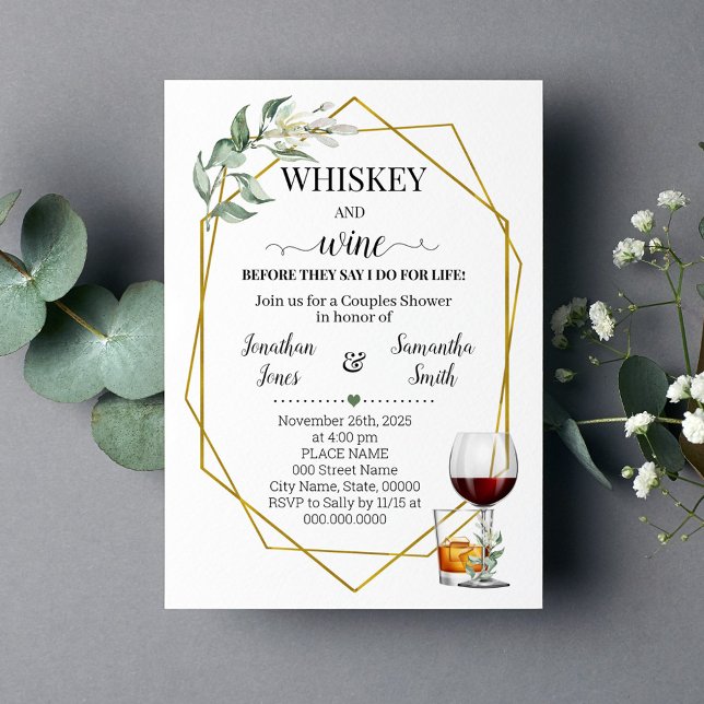 Whiskey und Wein vor dem Grün Gold Einladung (Von Creator hochgeladen)