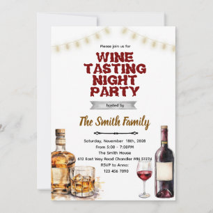 Whiskey- und Weinparty-Einladung Einladung