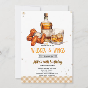 Whiskey- und Wings-Party-Einladung Einladung