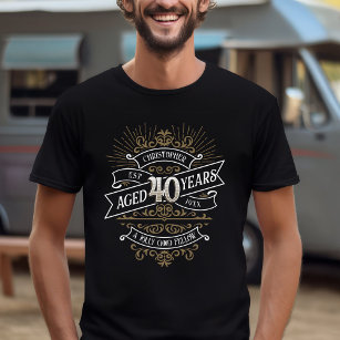 Whiskey Vintag Mens 40. Geburtstag T-Shirt