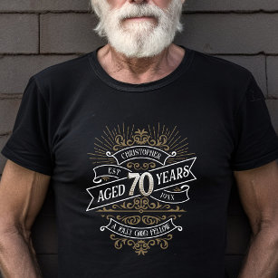 Whiskey Vintag Mens 70. Geburtstag T - Shirt